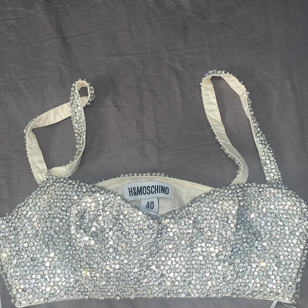 H&M x Moschino Crystal embellished bralette